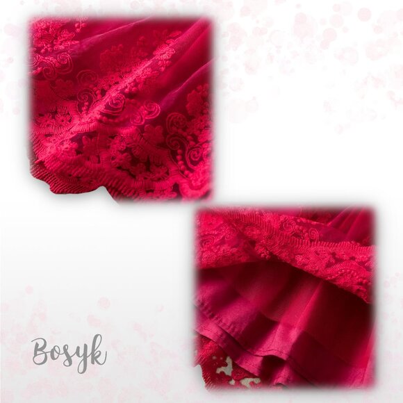 Carmin The Spanish Dress - urgundy Red - Dress for Girls - Elegant Dresses - Picture 5 of 6